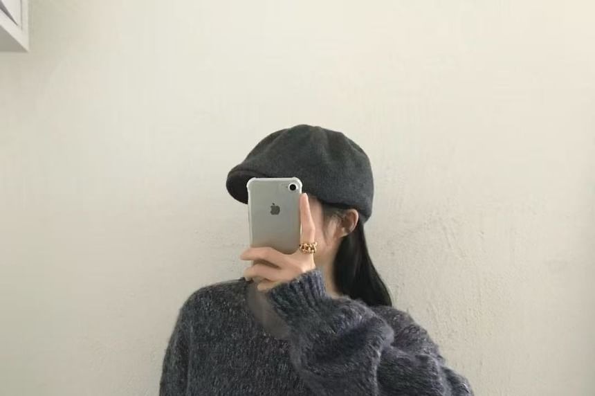 Melange V-Neck Knit Sweater