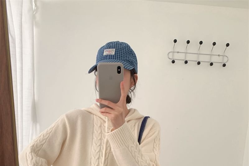 Drawstring Cable Knit Hoodie