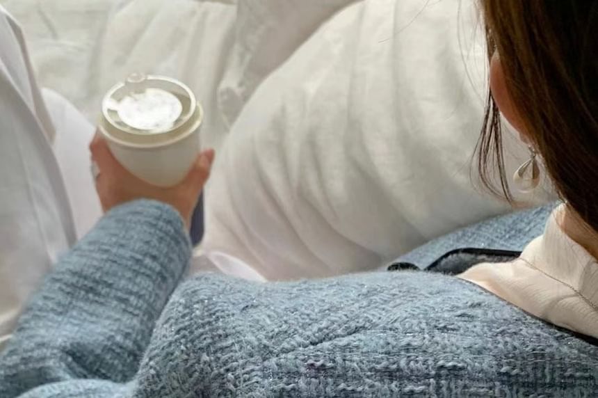 Crew Neck Button-Up Tweed Crop Jacket