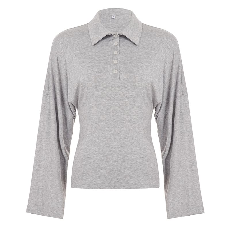 Long Sleeve Plain Polo Shirt