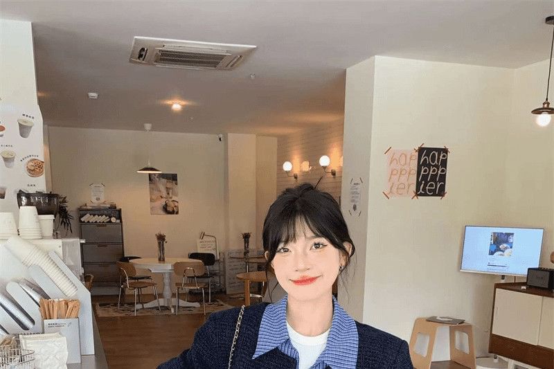 Plaid Panel Tweed Tweed Button Up Jacket