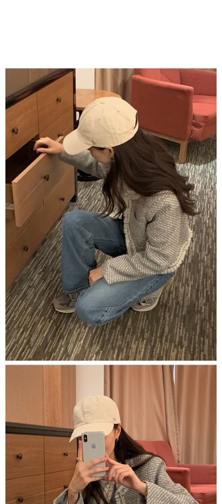 Frayed Button-Up Jacket