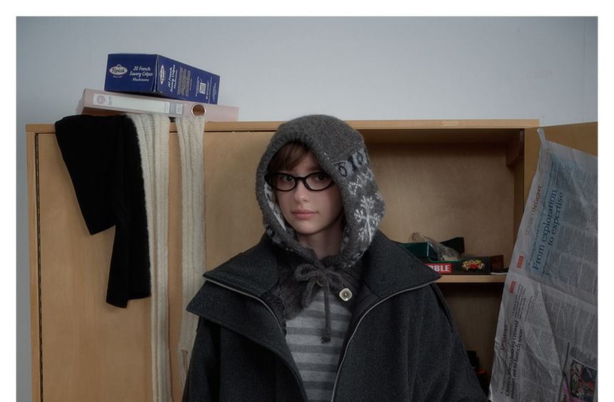 Stand-Collar Wool Coat