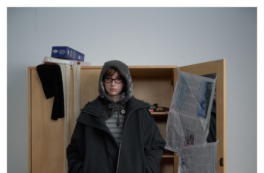 Stand-Collar Wool Coat