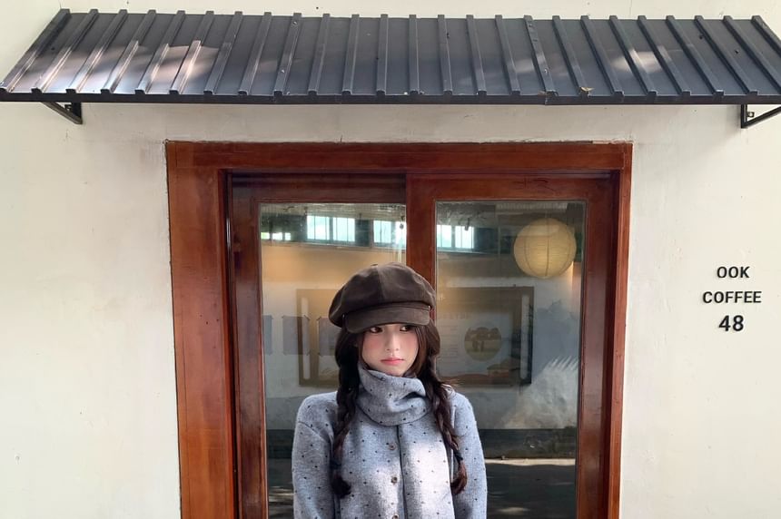 Dotted Cardigan & Scarf Set