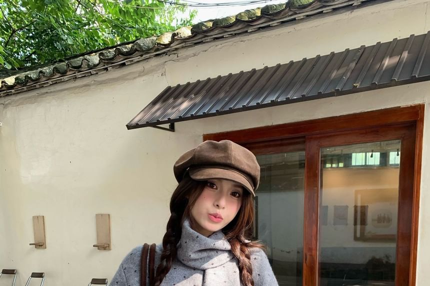 Dotted Cardigan & Scarf Set