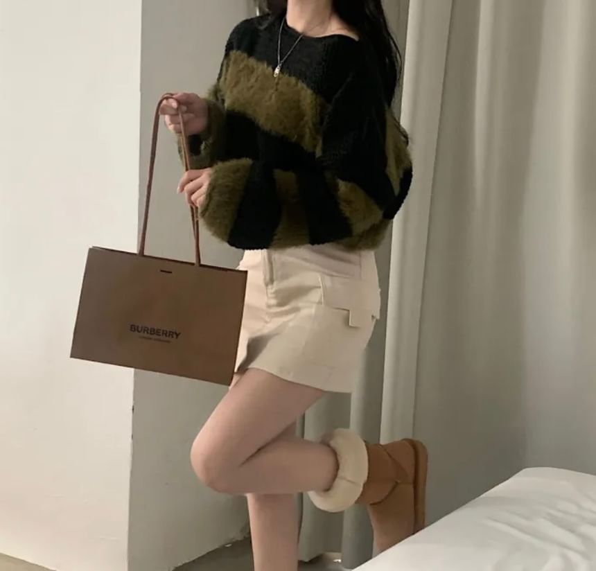 Striped Bateau Neck Jumper
