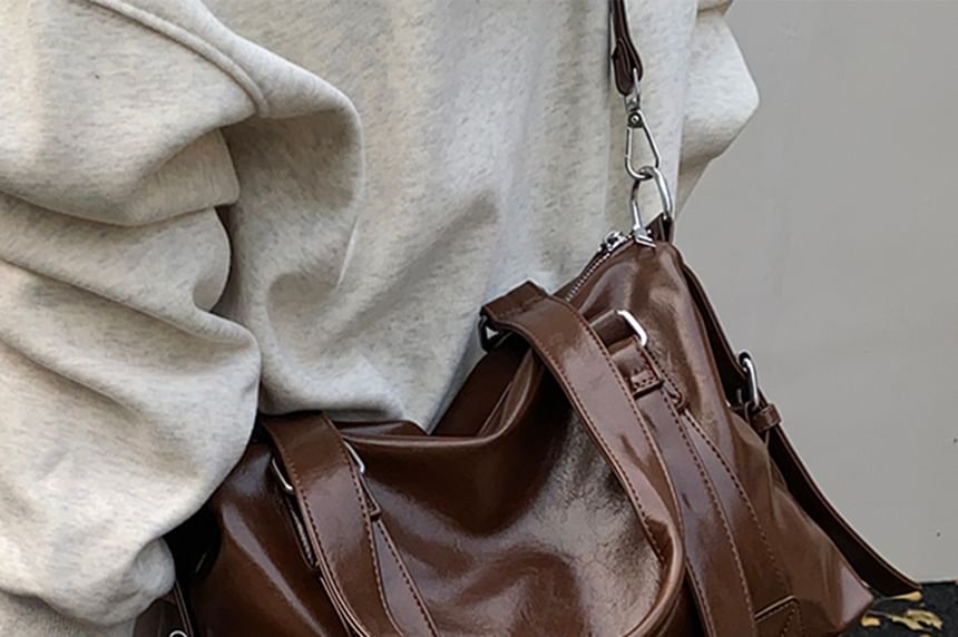 Faux Leather Crossbody Shoulder Bag
