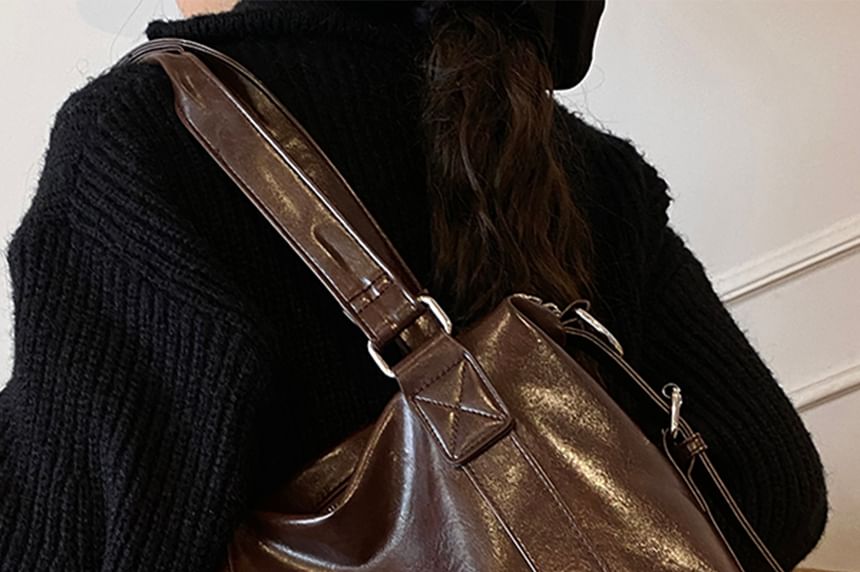 Faux Leather Crossbody Shoulder Bag
