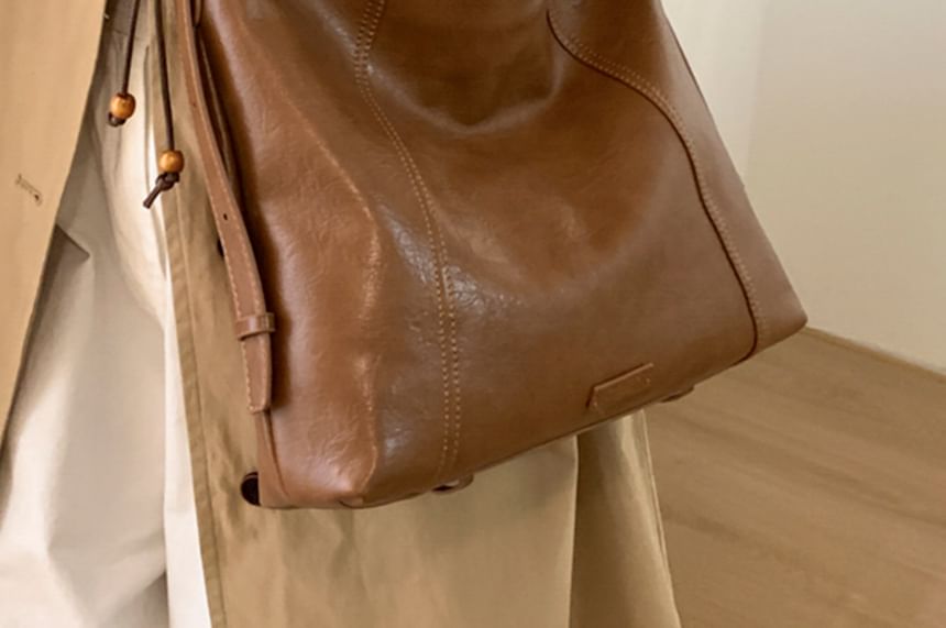 Panel Faux Leather Crossbody Shoulder Bag