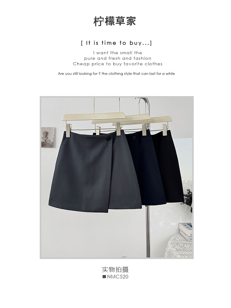 Low Rise Wrapped Plain Mini Skirt