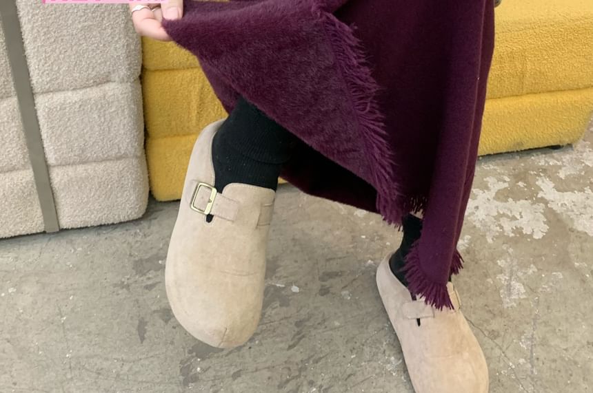 High-Waist Tassel Trim Midi Knit Skirt