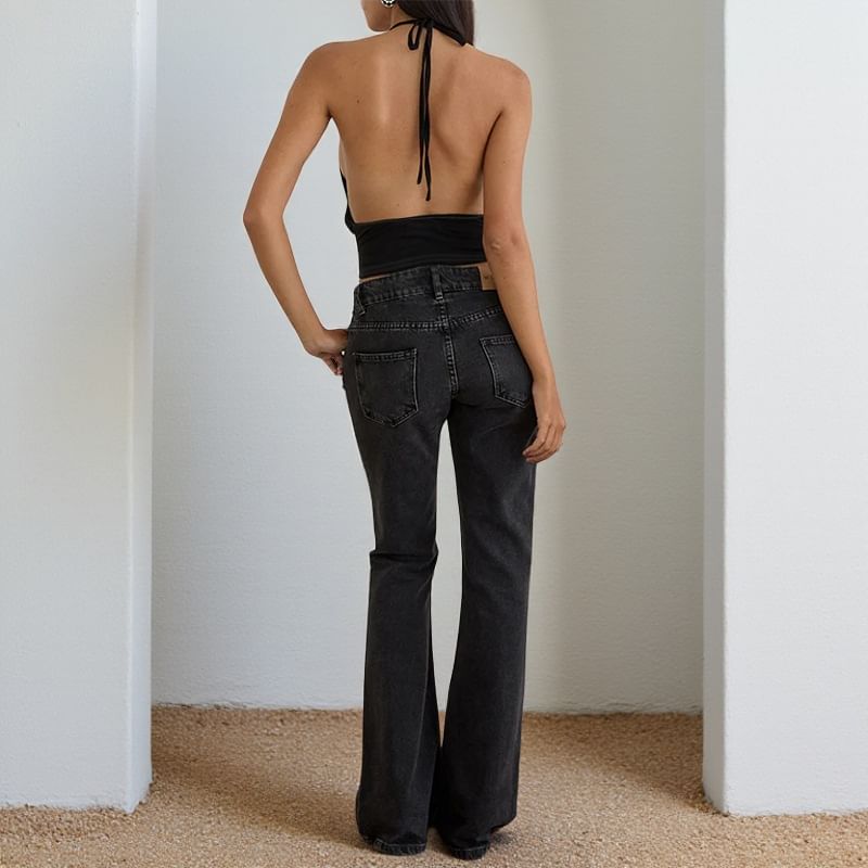 Halter Neck Solid Crop Camisole