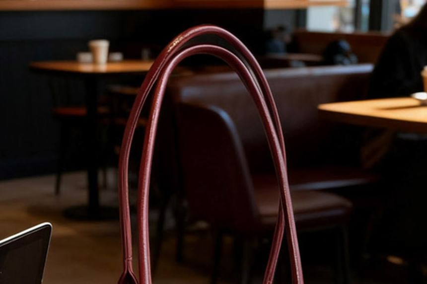Faux Leather Buckled Shoulder Bag