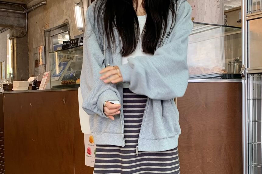 High-Waist Striped Maxi A-Line Skirt