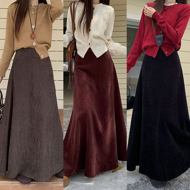 High-Rise Maxi A-Line Skirt