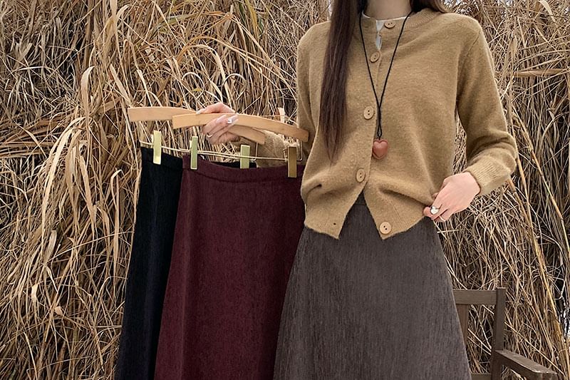 High-Rise Maxi A-Line Skirt