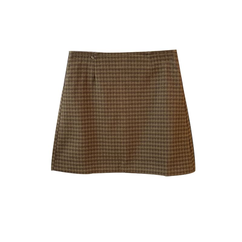 Gingham Mini A-Line Skirt