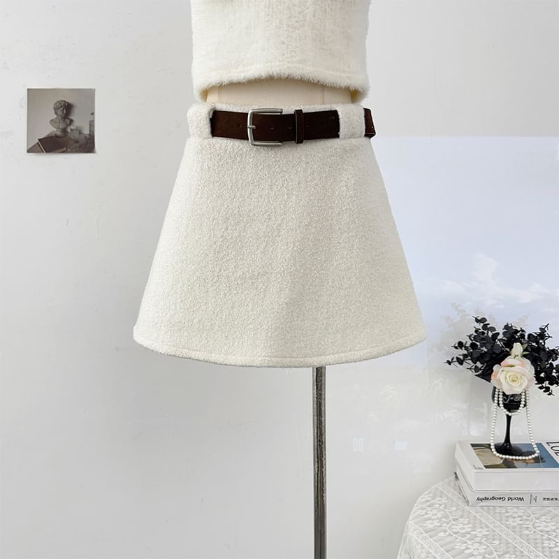 Fleece Mini A-Line Skirt