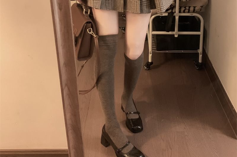 Plaid Pleated Mini Skirt & One-Button Blazer Set