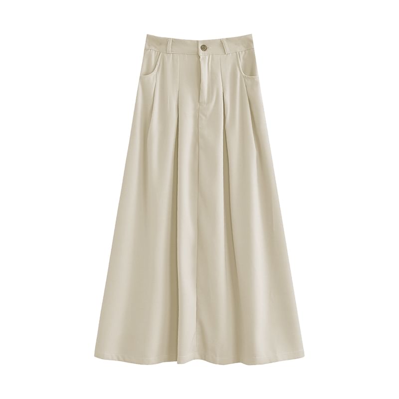 High-Waist Pleated Maxi Skirt