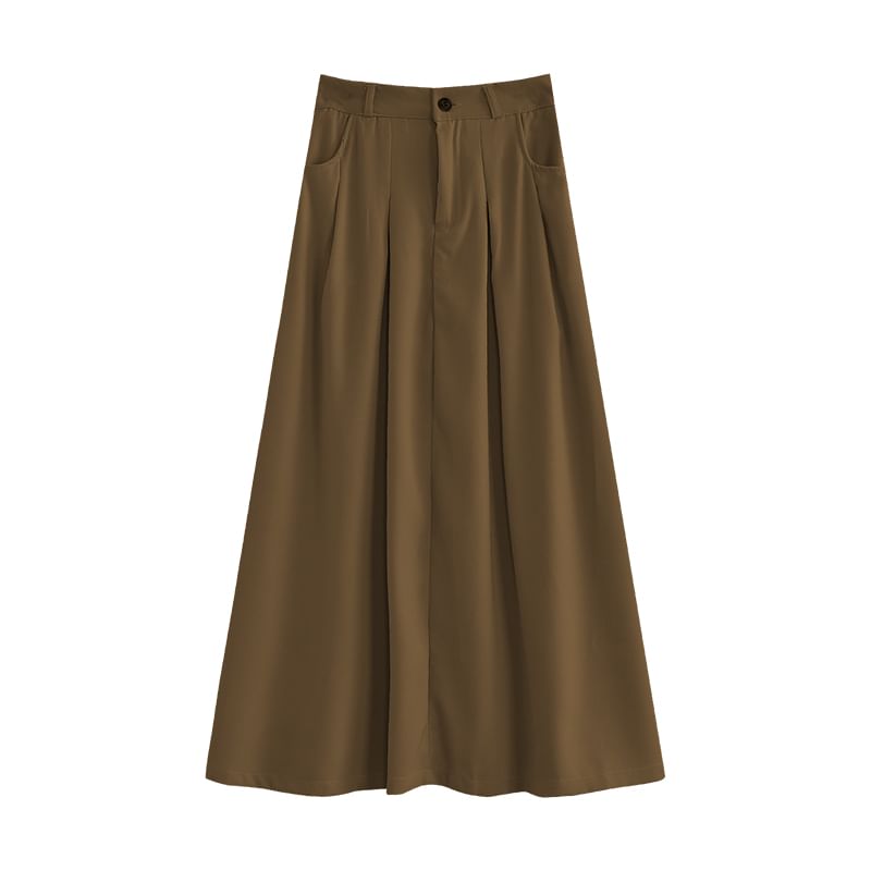 High-Waist Pleated Maxi Skirt
