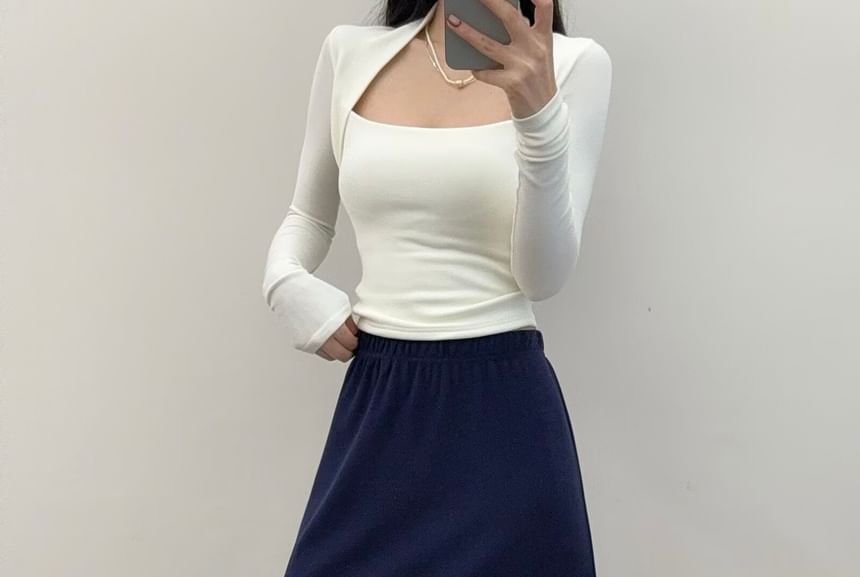 Elastic Waist Maxi A-Line Skirt