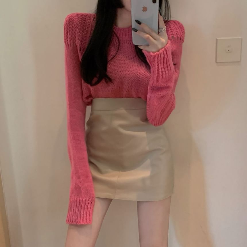 Faux Leather Mini A-Line Skirt