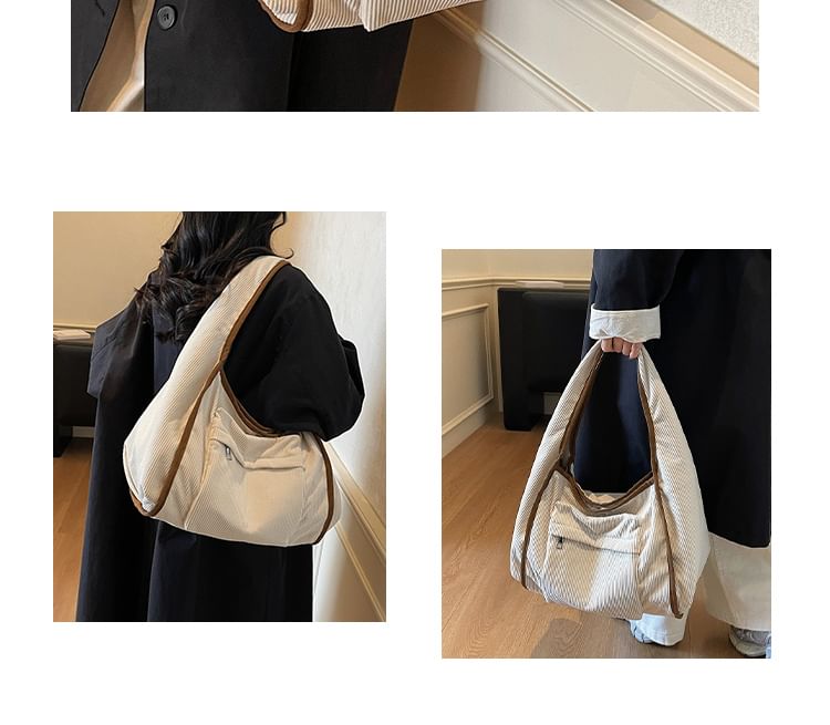 Corduroy Striped Shoulder Bag