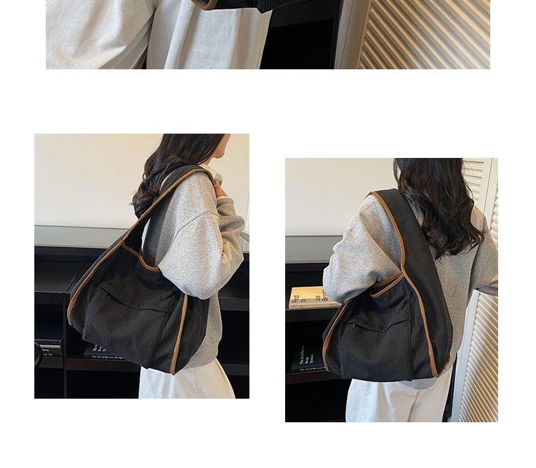 Corduroy Striped Shoulder Bag