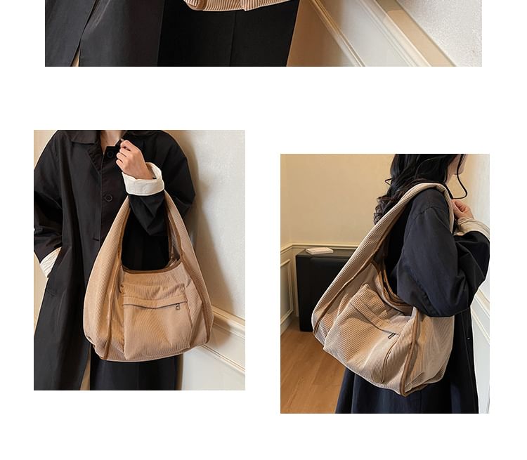 Corduroy Striped Shoulder Bag