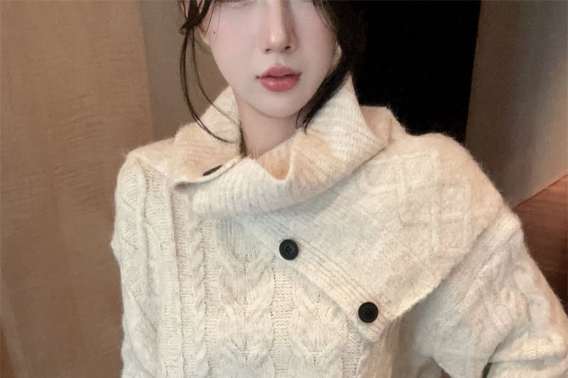Cable Knit Sweater with Shorts and Snood Set