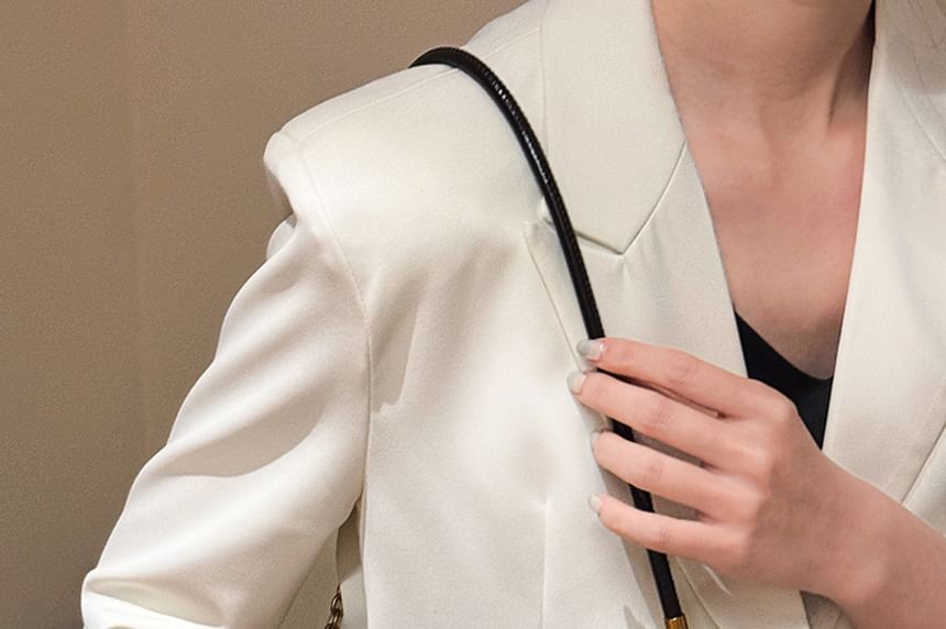 Plain Faux Leather Flap Shoulder Bag