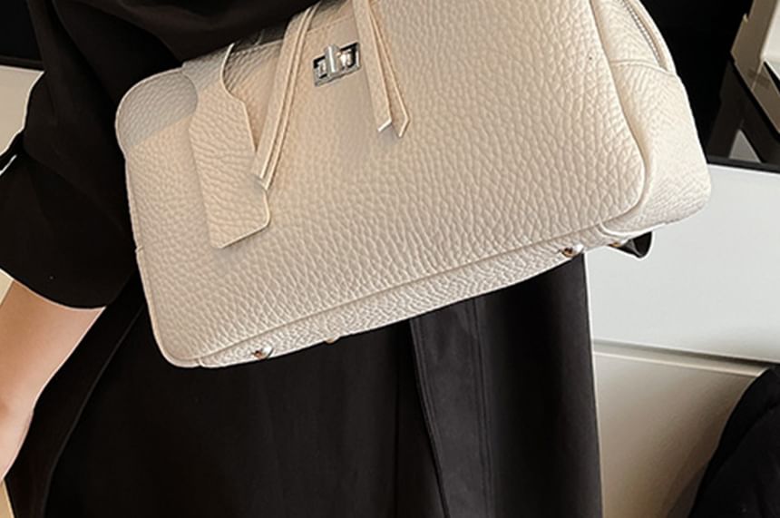 Plain Faux Leather Tote Bag