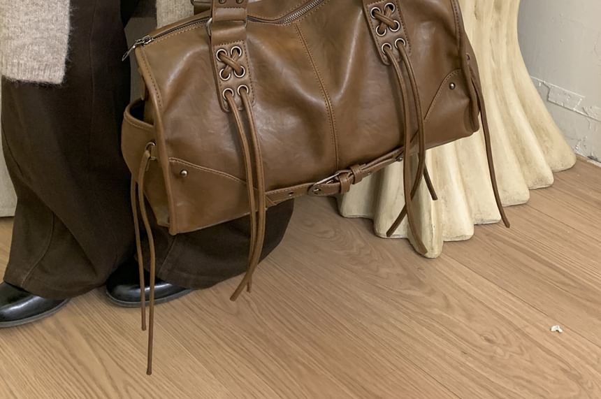 Buckled Lace Up Crossbody Shoulder Bag