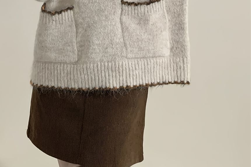 Oversized Drop-Shoulder Collared Knit Sweater