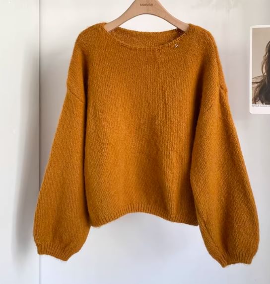 V-Neck Oversized Knit Sweater