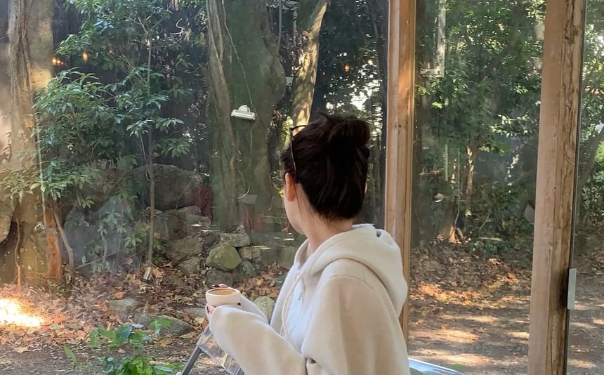 Zip Hoodie and Drawstring Wide-Leg Sweatpants Ensemble
