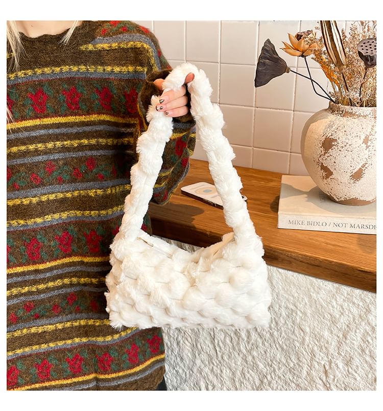 Fluffy Plain Shoulder Bag