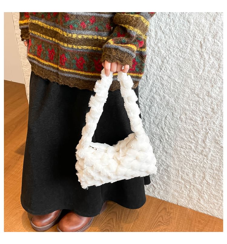 Fluffy Plain Shoulder Bag