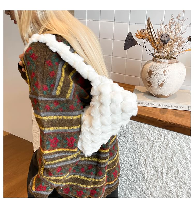 Fluffy Plain Shoulder Bag