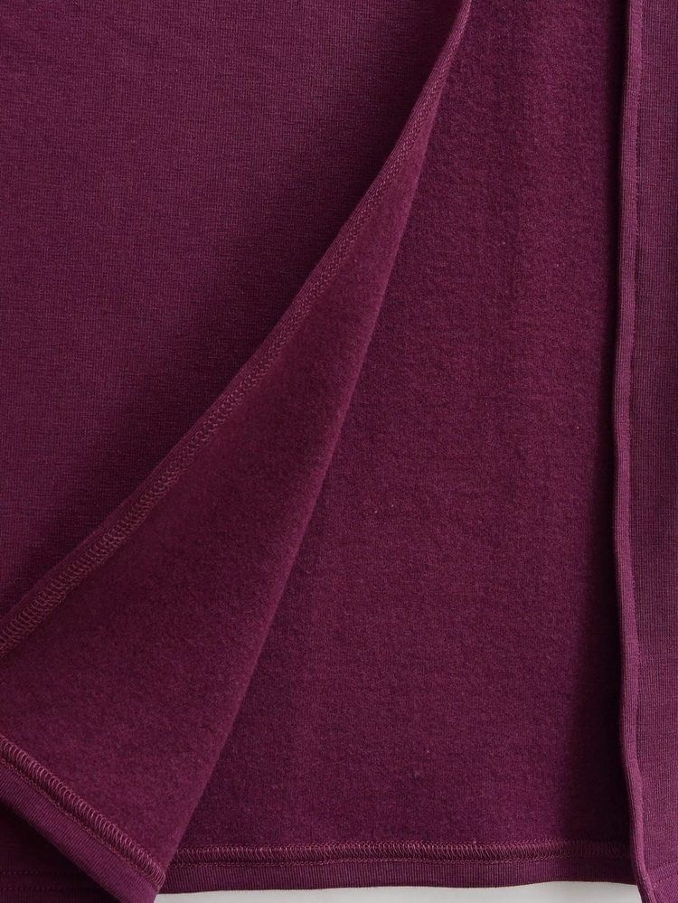 Long-Sleeve Mock Neck Slit Hem Plain Maxi Sheath Dress