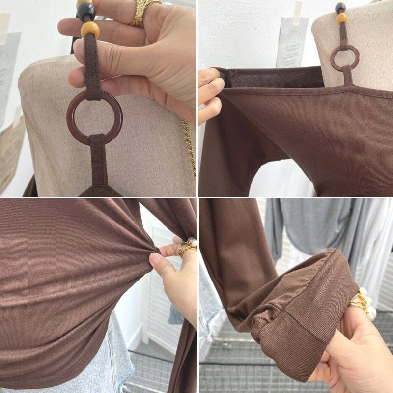 Asymmetric Cold-Shoulder Long-Sleeve Top