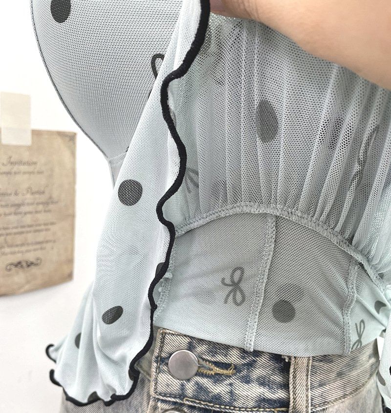 Ruffle Trim Strapless Corset Top