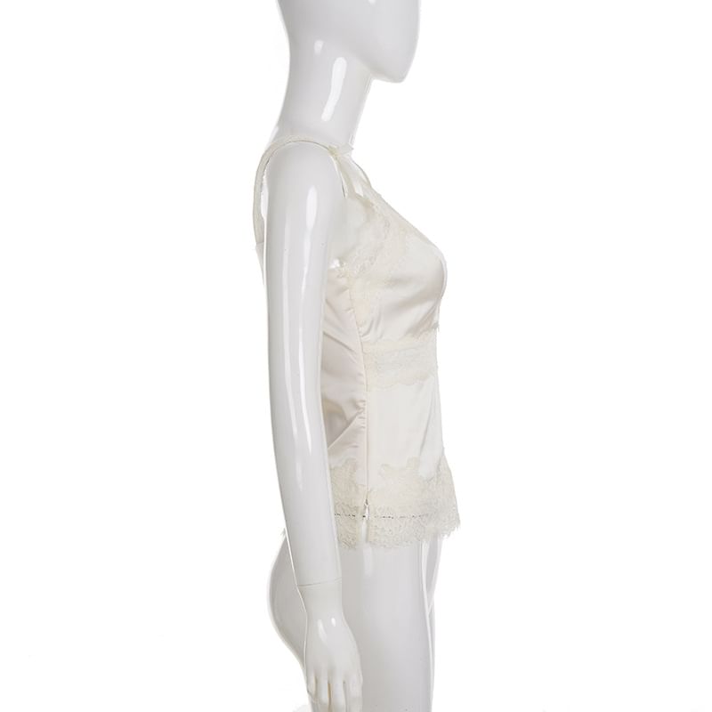 Lace Trim Camisole Top in Plain Design