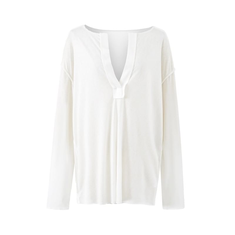 Classic Long-Sleeve V-Neck Tee