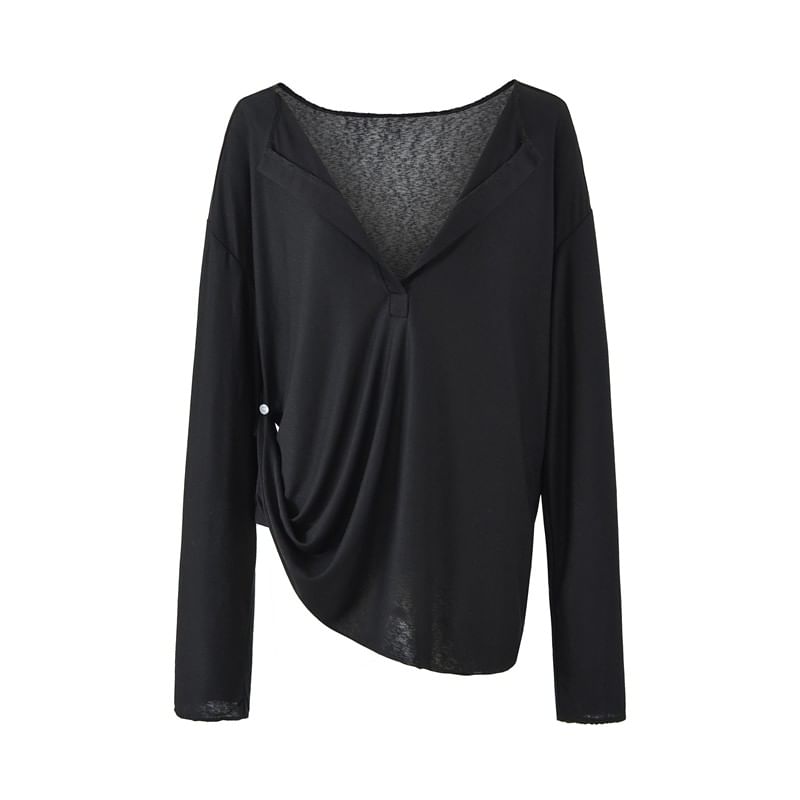 Classic Long-Sleeve V-Neck Tee