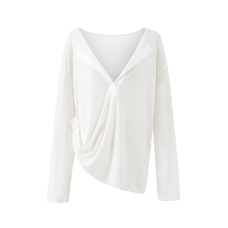 Classic Long-Sleeve V-Neck Tee
