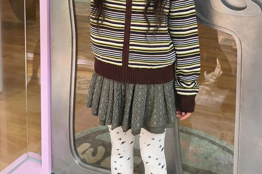 Striped Zip Cardigan