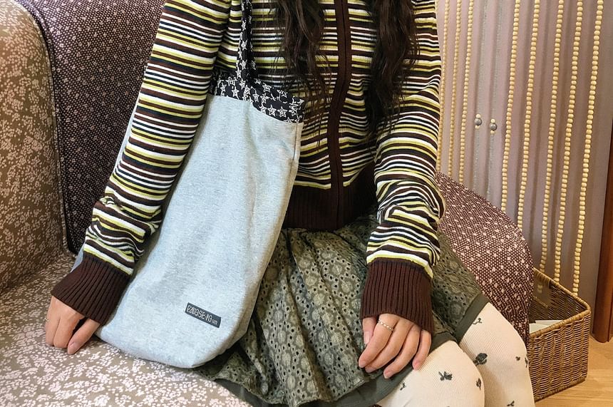 Striped Zip Cardigan